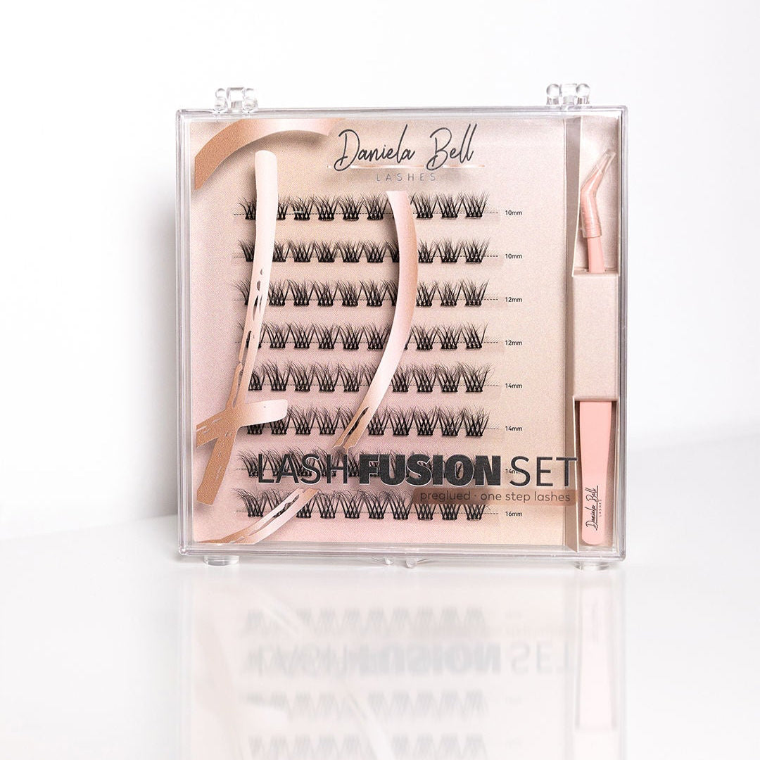 Lash Fusion Set – Pre-glued Lash Extensions for Seamless DIY Glam | DBL